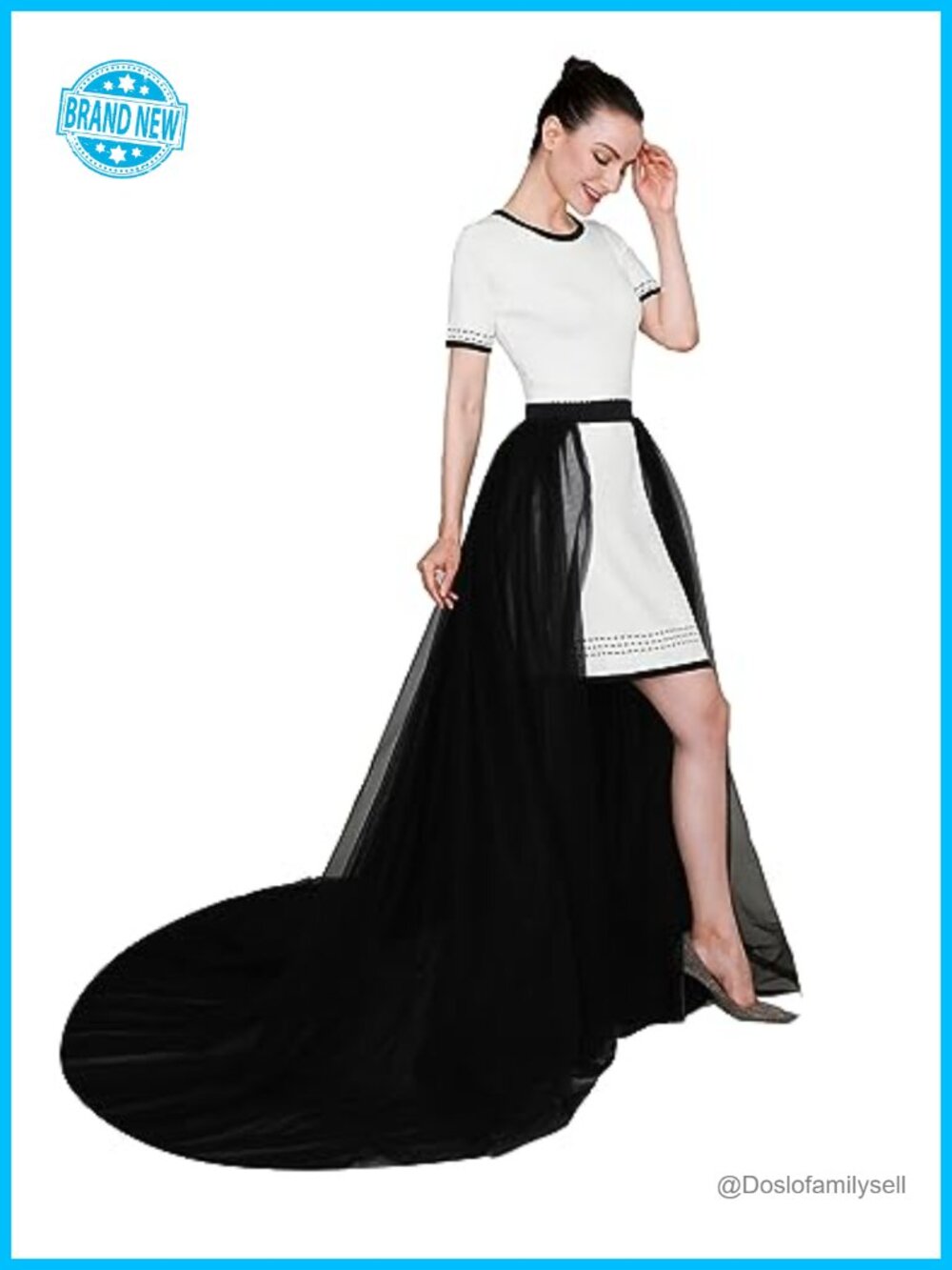 High Low Tulle Skirt Asymmetrical Party Dance Overskirt